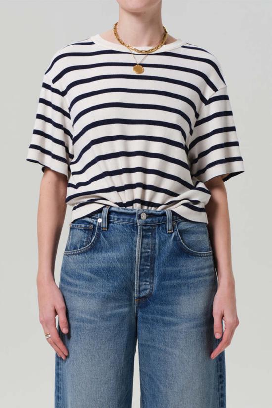  시티즌 오브 휴머니티 반팔 티셔츠 시티즌스 오브 휴머니티 골디 티셔츠 아주어 스트라이프