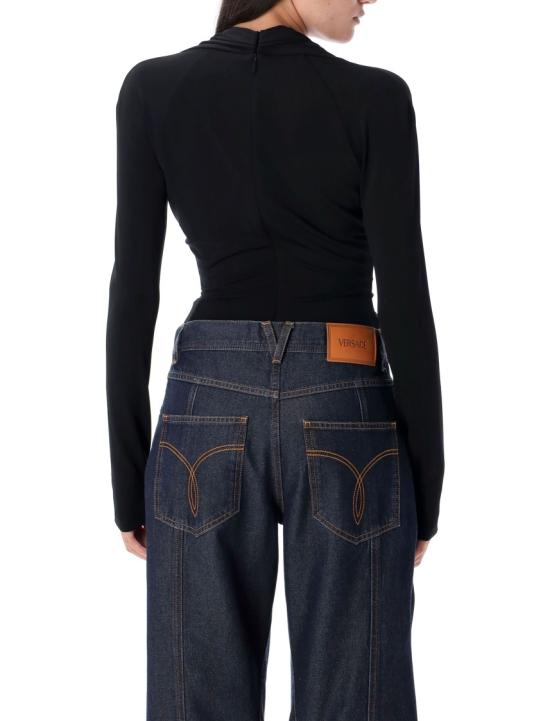 25FW 베르사체 긴팔 티셔츠 10210181A14475 Black - VERSACE