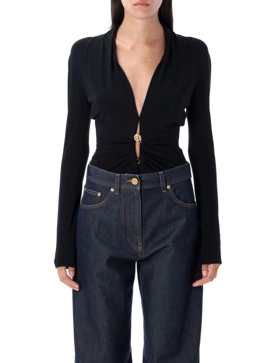 25FW 베르사체 긴팔 티셔츠 10210181A14475 Black