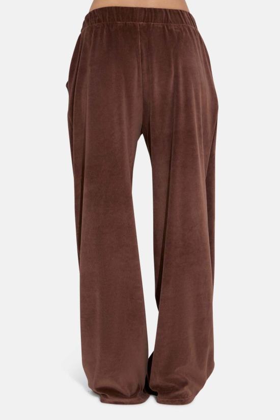  더 타일 클럽 트레이닝/조거 팬츠 타일 클럽 마리 벨루어  브라운 - THE TILE CLUB