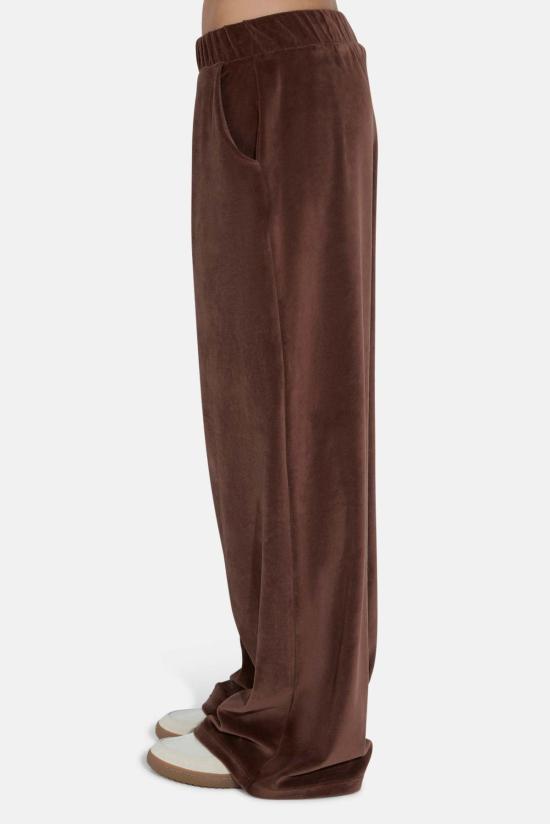  더 타일 클럽 트레이닝/조거 팬츠 타일 클럽 마리 벨루어  브라운 - THE TILE CLUB