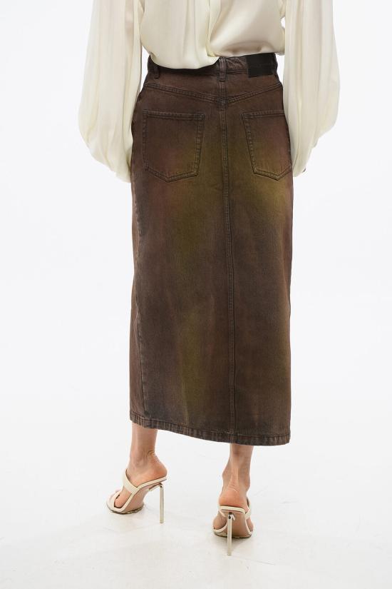  핑코 데님 스커트 103916A22F LH9 Brown - PINKO