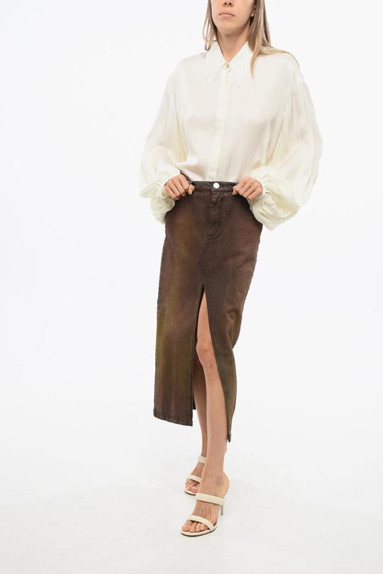  핑코 데님 스커트 103916A22F LH9 Brown - PINKO