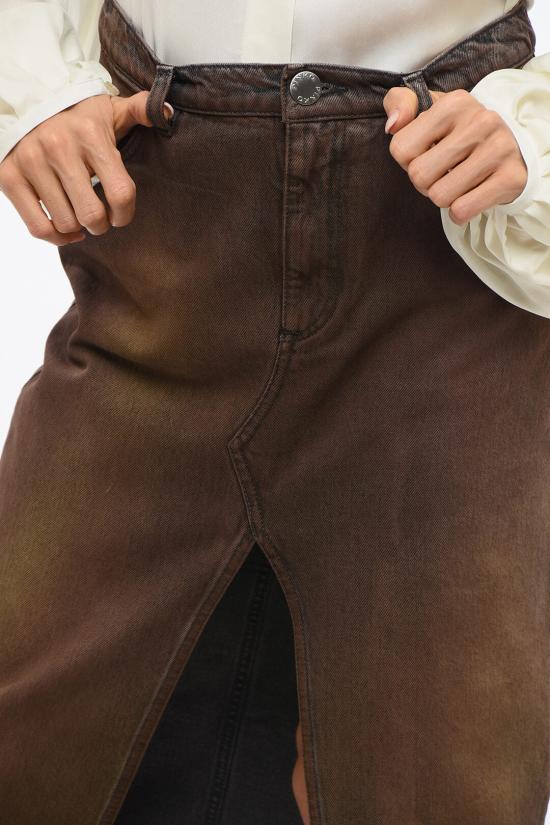  핑코 데님 스커트 103916A22F LH9 Brown - PINKO