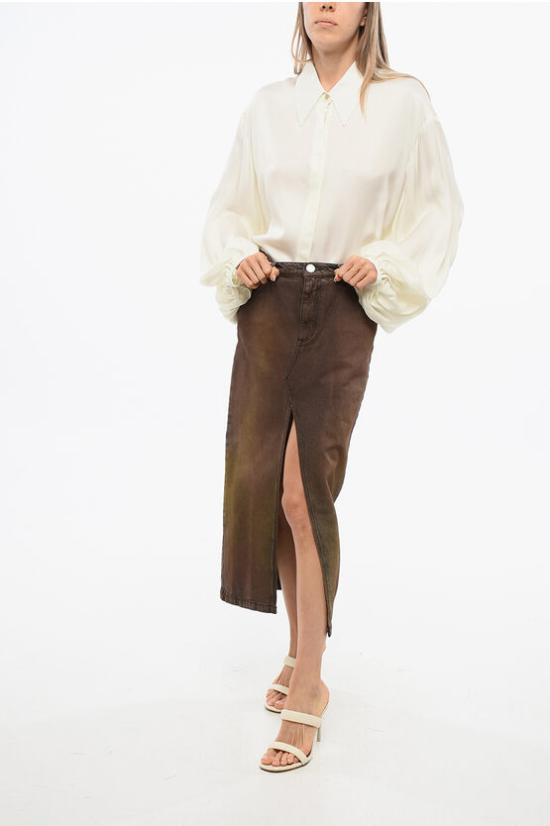  핑코 데님 스커트 103916A22F LH9 Brown - PINKO