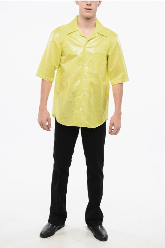  알렉산더 맥퀸 반팔 셔츠 805518 QPAAQ 7110 Yellow - ALEXANDER MCQUEEN