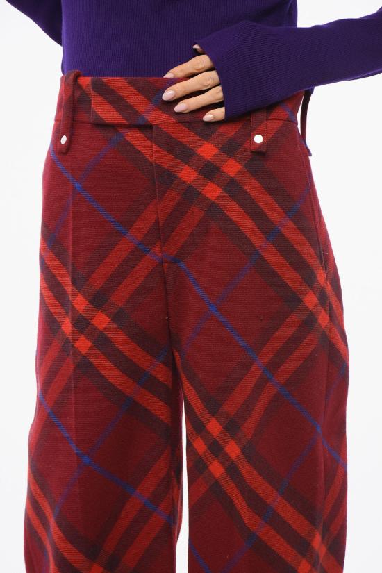  버버리 스트레이트 팬츠 8077306 A6289 CRIMSON IP CHK Red - BURBERRY