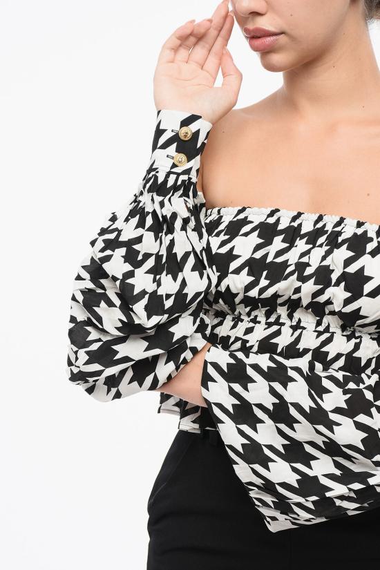  발망 긴팔 티셔츠 YF1AO146VC38EAB Black White - BALMAIN