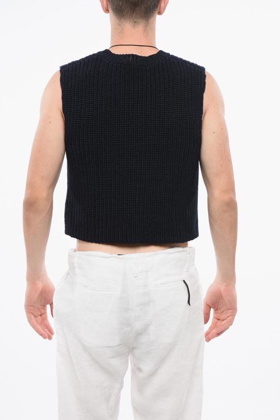  아워레가시 니트 베스트 M2233INCC NAVY CHUNKY COTTON RIB Blue - OUR LEGACY