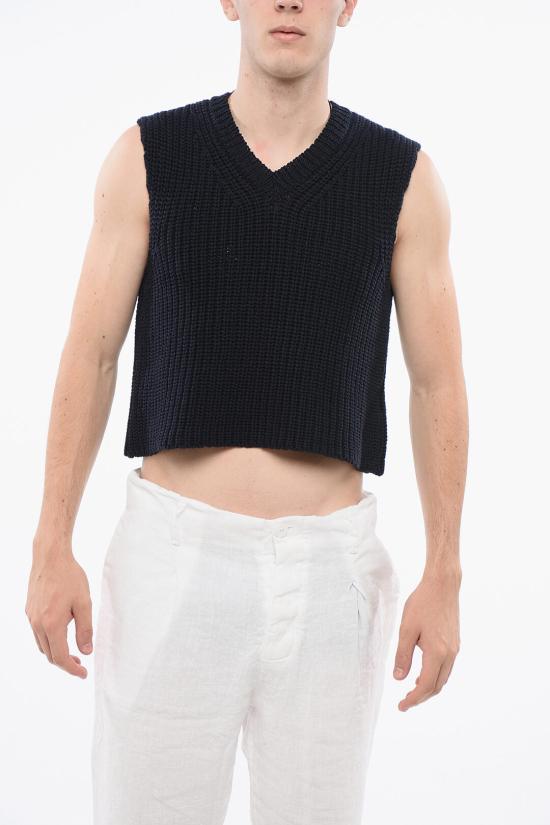  아워레가시 니트 베스트 M2233INCC NAVY CHUNKY COTTON RIB Blue