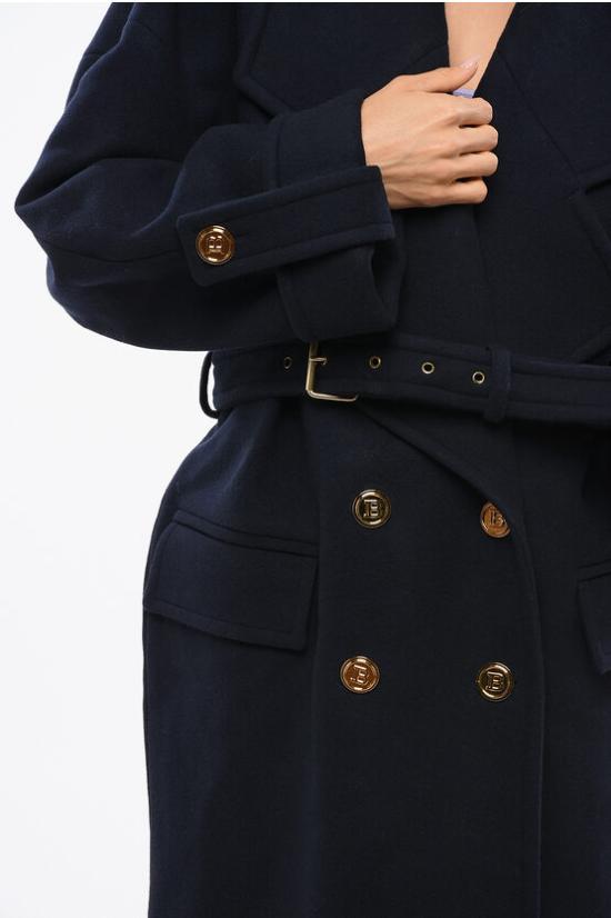  발망 코트 XF1UD001WB006UC Blue - BALMAIN