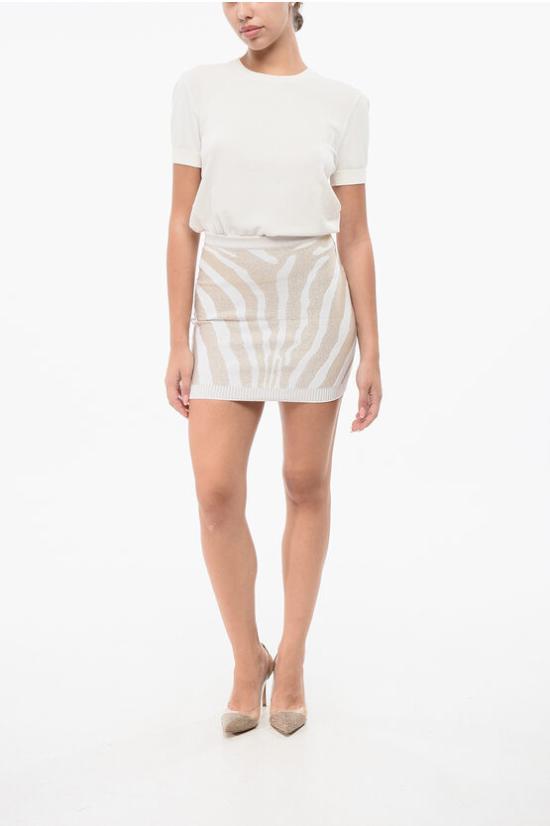  발망 숏 스커트 AF1LB005KD48GAD Gold - BALMAIN