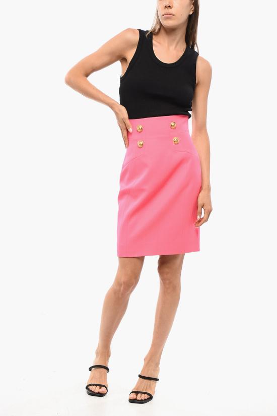  발망 롱 스커트 YF1LC060WB054KB Pink - BALMAIN