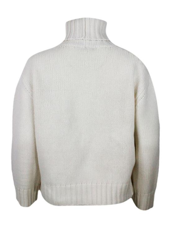 25FW 파비아나 필리피 하이넥 울 실크 니트  MAD214F111N12825 Beige - FABIANA FILIPPI