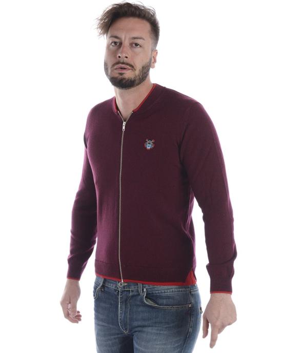  겐조 집업 니트 3AB5CA102BORDEAUX 23 Purple - KENZO