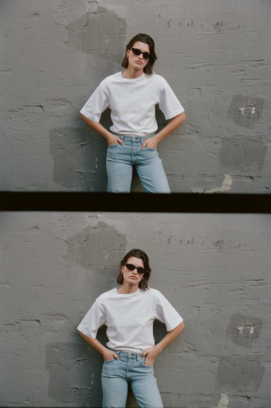  시티즌 오브 휴머니티 반팔 티셔츠 Citizens Of Humanity 골디 티 소프트 화이트 - CITIZEN OF HUMANITY