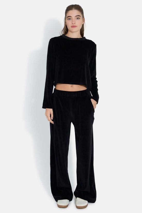  더 타일 클럽 스트레이트 팬츠 타일 클럽 마리 벨루어 팬츠 - THE TILE CLUB