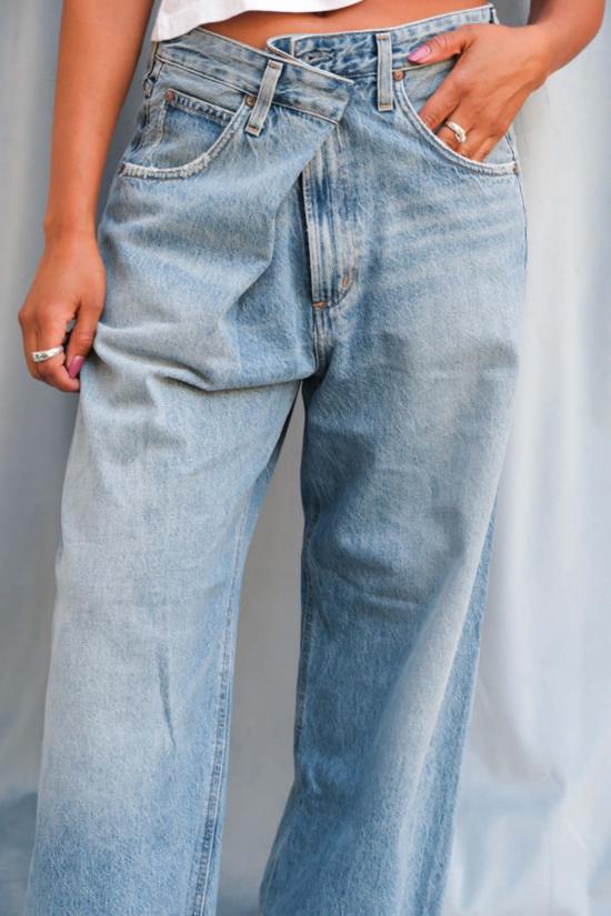  에이골디 데님 팬츠 아골드 바나 쁘띠 폴드 진 만트라 - AGOLDE