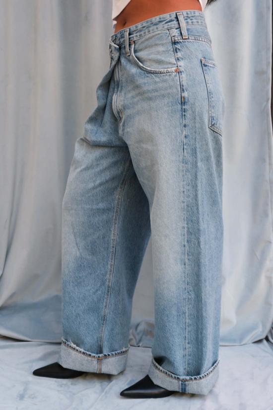  에이골디 데님 팬츠 아골드 바나 쁘띠 폴드 진 만트라 - AGOLDE