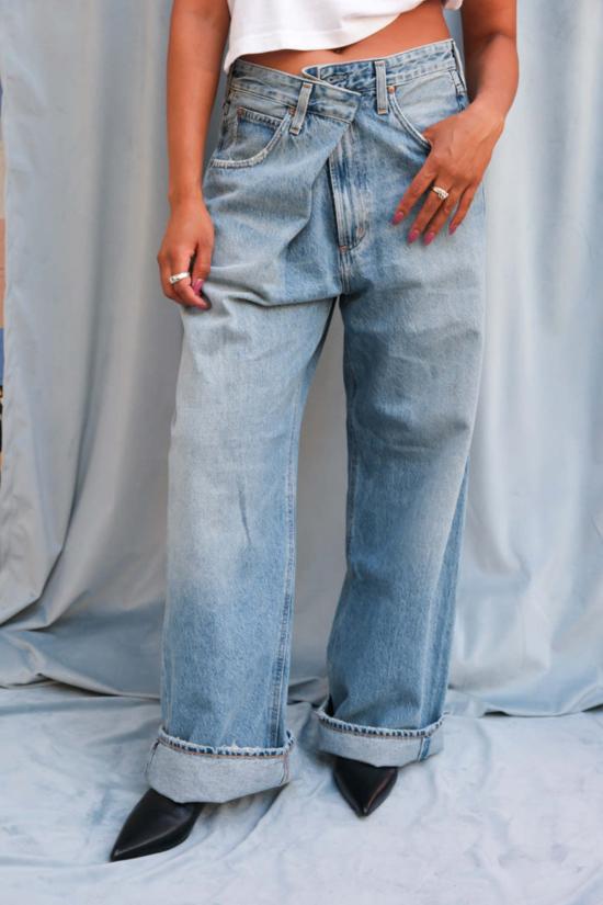  에이골디 데님 팬츠 아골드 바나 쁘띠 폴드 진 만트라