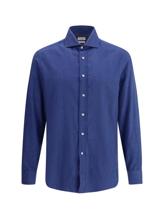 25FW 브루넬로 쿠치넬리 긴팔 셔츠 MY6370627 C018 BLUE
