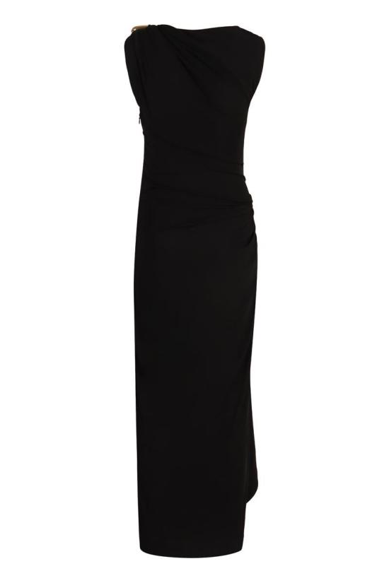 25FW 보테가베네타 롱 원피스 831590V4YX0 1000 Black - BOTTEGA VENETA