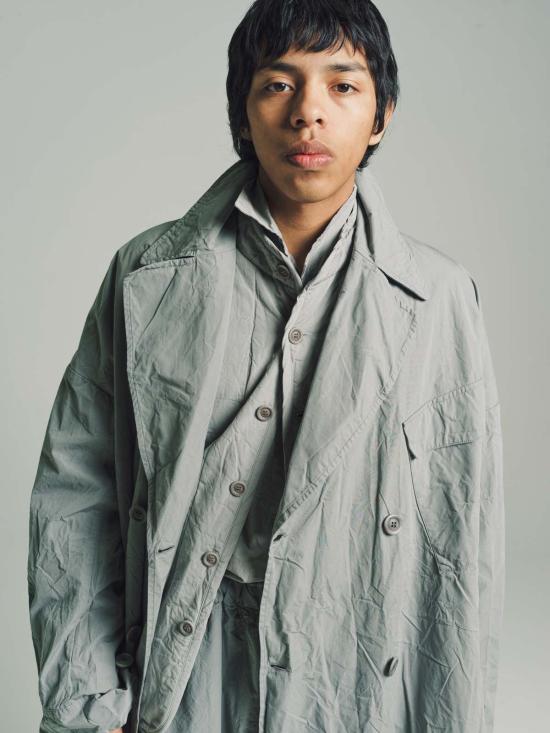  케이시 케이시 자켓 그레이 주름 카드 코튼 더블 브레스티드 아미