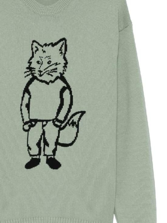 25SS 메종키츠네 스웨터 OM00802KT10300078 VERT DE GRIS DOM - MAISON KITSUNE