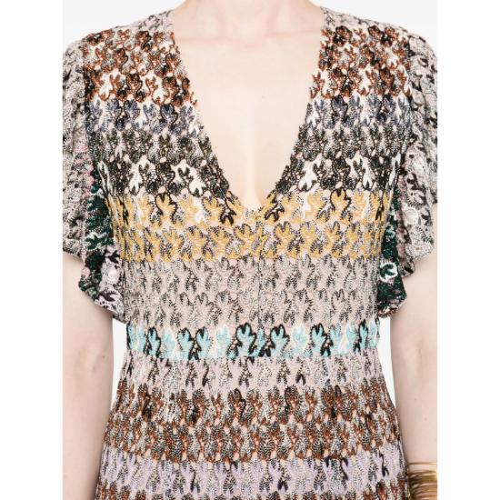 25FW 미소니 롱 원피스 DS25WG26 BR012I SM9QX BLACK BROWN - MISSONI