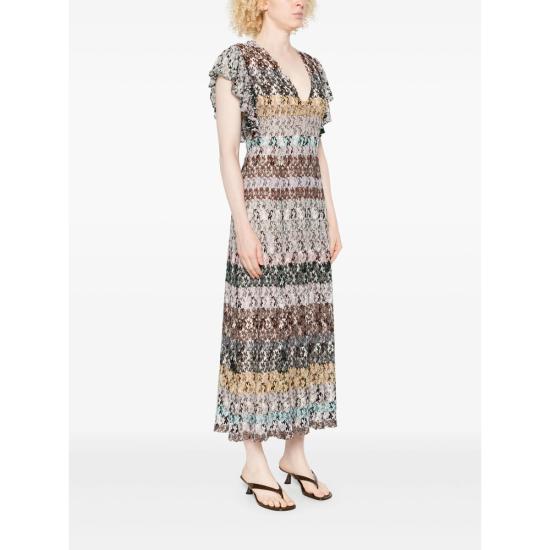 25FW 미소니 롱 원피스 DS25WG26 BR012I SM9QX BLACK BROWN - MISSONI