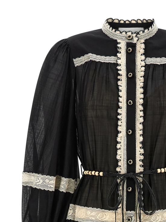 25FW 짐머만 미디 원피스 3227DSS251BLCR White Black - ZIMMERMANN