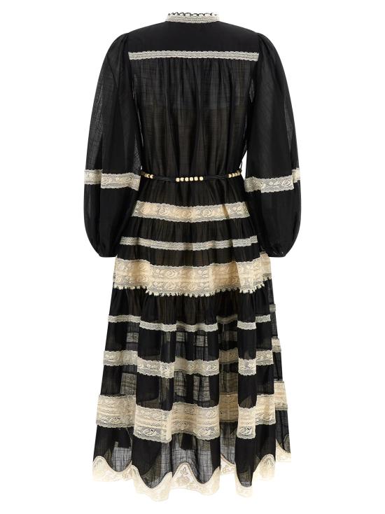 25FW 짐머만 미디 원피스 3227DSS251BLCR White Black - ZIMMERMANN