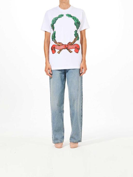 27SS 모스키노 반팔 티셔츠 70254411001 White - MOSCHINO