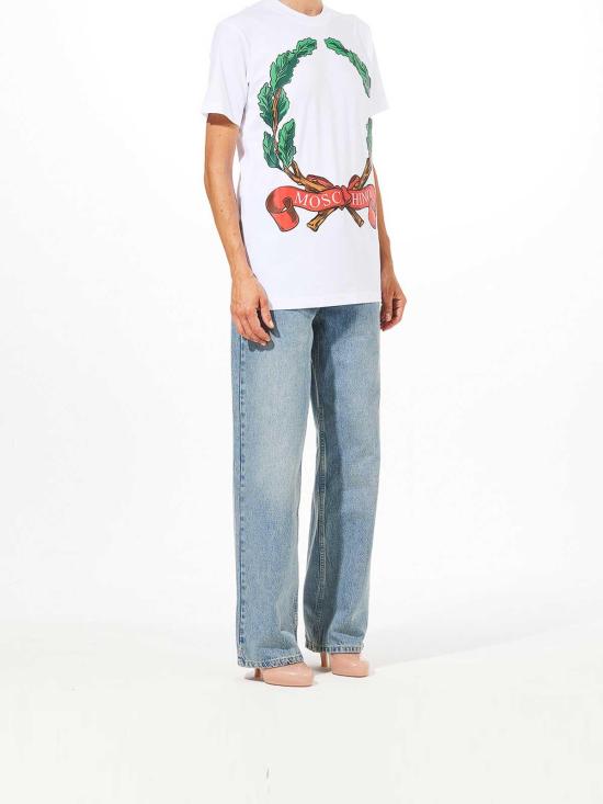 27SS 모스키노 반팔 티셔츠 70254411001 White - MOSCHINO