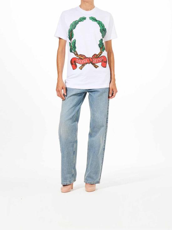 27SS 모스키노 반팔 티셔츠 70254411001 White - MOSCHINO