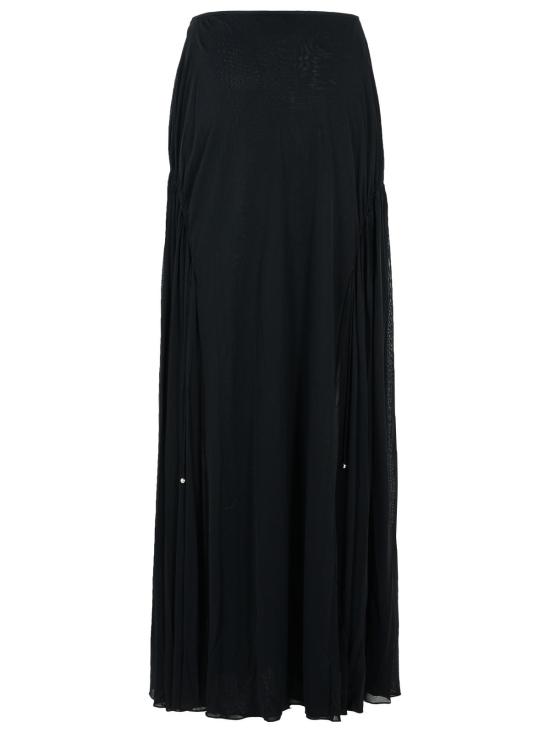 25SS 랑방 롱 스커트 RW ST0036 6033 P2510 Black - LANVIN