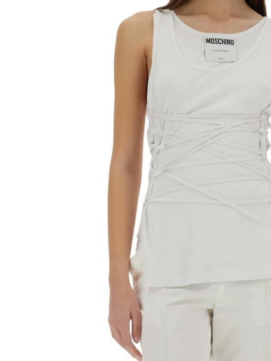  모스키노 민소매 티셔츠 12060445 0001 White - MOSCHINO