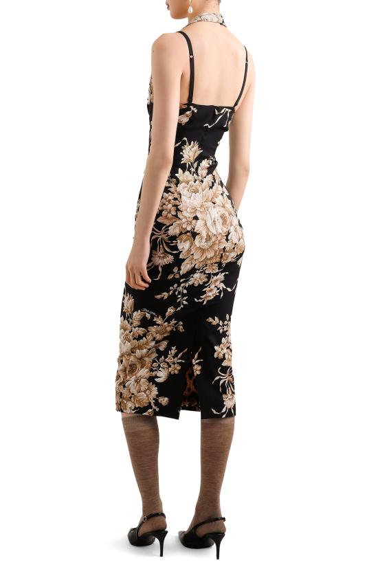 25FW 돌체앤가바나 미디 원피스 F6TYMTFSA7Y HN4OX Rose cretonne f nero - DOLCE & GABBANA