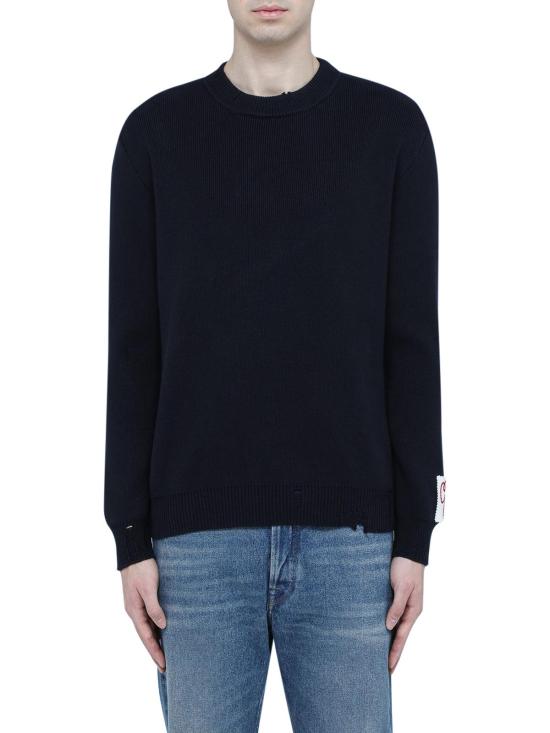 26SS 골든구스 코튼 라운드넥 스웨터 GMP00839P00066250486 Dark Blue - GOLDEN GOOSE