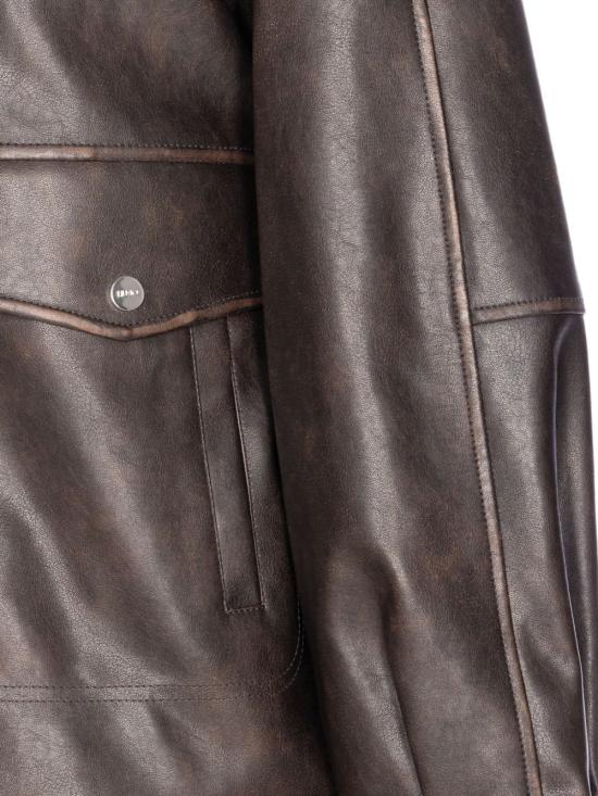 25FW LIU JO WHITE2 가죽 자켓 MF5097 E1051X0558 Brown - OTHER BRANDS