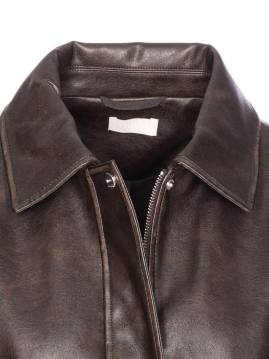 25FW LIU JO WHITE2 가죽 자켓 MF5097 E1051X0558 Brown - OTHER BRANDS