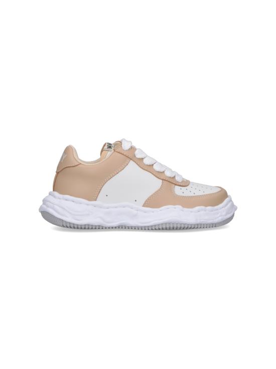  메종 미하라 야스히로 웨인 OG 솔 레더 로우탑 A08FW706 BEG WHT Beige