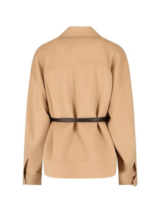 25FW 스포트막스 CANTORE 칸토레 벨티드 울 자켓  2522086031600 001 Beige - SPORTMAX