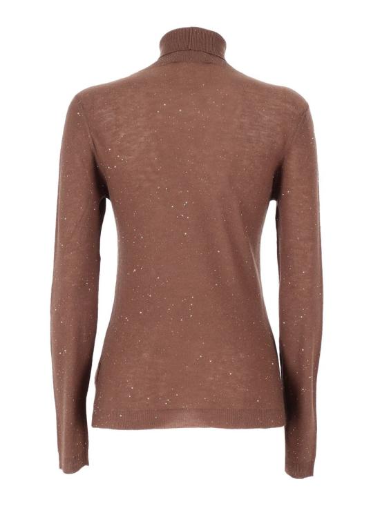 25FW 파비아나 필리피 스팽글 장식 울 스웨터  MAD215F068L557 1269 238692 BROWN - FABIANA FILIPPI