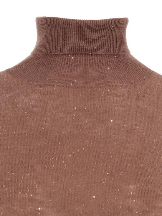 25FW 파비아나 필리피 스팽글 장식 울 스웨터  MAD215F068L557 1269 238692 BROWN - FABIANA FILIPPI