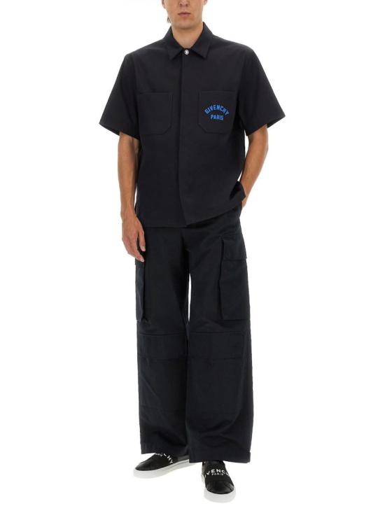 25FW 지방시 반팔 셔츠 BM615H164P 401 BLUE - GIVENCHY