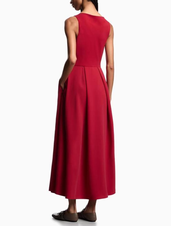 25FW 엠포리오 아르마니 롱 원피스 EW002719AF10206U5075 DIAMOND RED - EMPORIO ARMANI