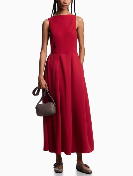 25FW 엠포리오 아르마니 롱 원피스 EW002719AF10206U5075 DIAMOND RED - EMPORIO ARMANI