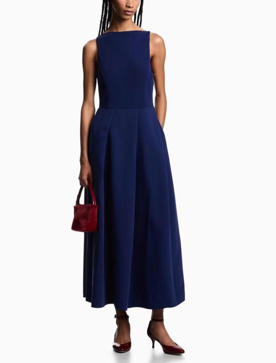 25FW 엠포리오 아르마니 롱 원피스 EW002719AF10206UB105 BLUE - EMPORIO ARMANI