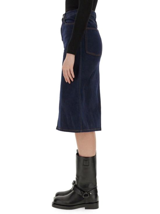  버버리 미디 스커트 8080783 A1503 Navy - BURBERRY
